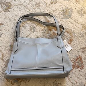 Naturalizer Light Gray Pebbled Shoulder Bag